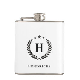 Petaca Create Your Own Intel Monogram With Laurel wreaths