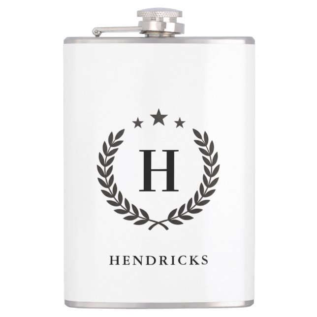 Petaca Create Your Own Intel Monogram With Laurel wreaths (Anverso)