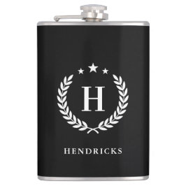 Petaca Create Your Own Intel Monogram With Laurel wreaths