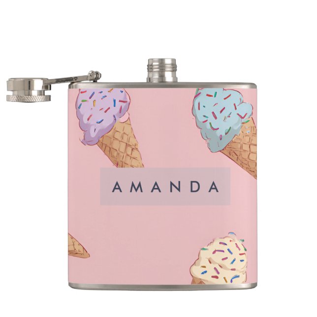 Petaca Crema personalizada de hielo dulce (Abierto)