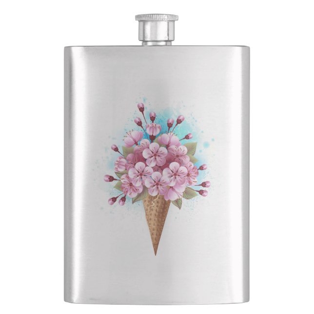Petaca Crema rosa de hielo Sakura Waffle Cone (Anverso)