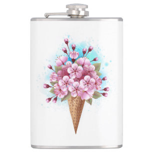 Petaca Crema rosa de hielo Sakura Waffle Cone