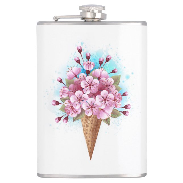 Petaca Crema rosa de hielo Sakura Waffle Cone (Anverso)
