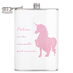 Petaca Creo en el unicornio rosa invisible.