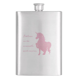 Petaca Creo en el unicornio rosa invisible.