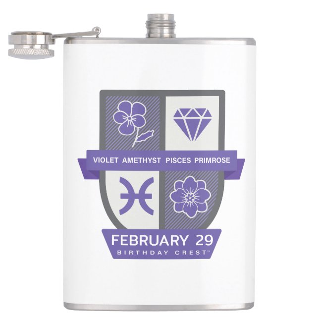 Petaca Crest de cumpleaños de Piscis™ para 19-29 de febre (Abierto)