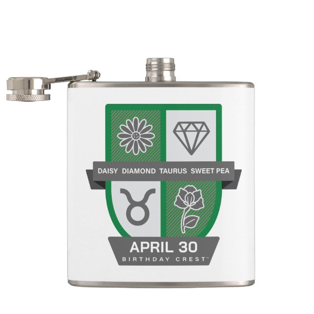 Petaca Crest de cumpleaños de Tauro™ para 20-30 de abril (Abierto)