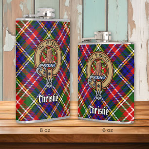 Petaca Crestón del Clan Christie sobre Tartán