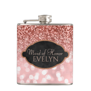 Petaca Criada de la boda de encargo subió del purpurina