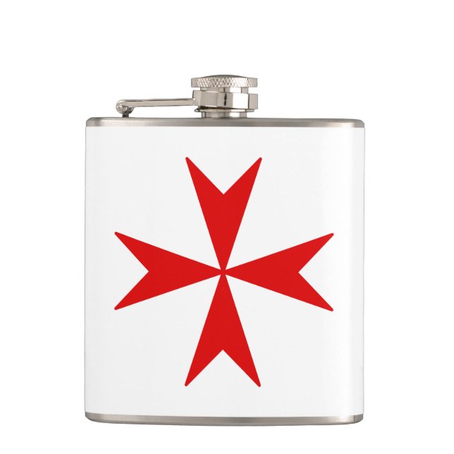 Petaca Cruz De Malta (rojo) (Anverso)