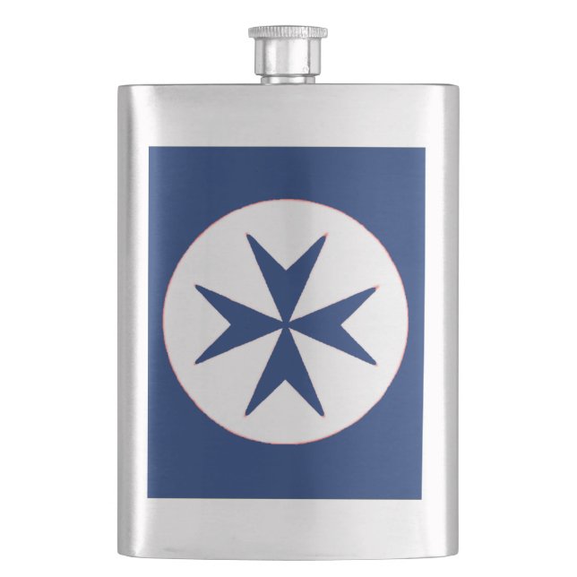 Petaca cruz de octógono de estilo BLUE CORSAIR (Anverso)