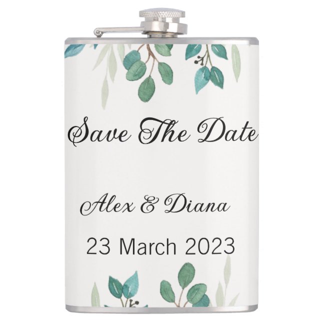 Petaca Cuadrado de vegetación de flores botánicas guardar (Anverso)