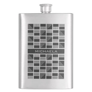 Petaca Cuadrados geométricos personalizado máscara de mon