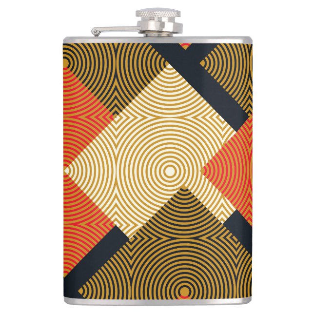 Petaca Cuadrados Geométricos Retro: Patrón Vintage. (Anverso)