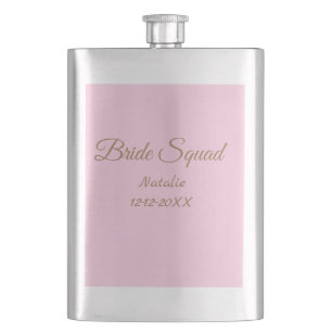 Petaca Cuadrilla de dama de honor dorada rosa agregar nom
