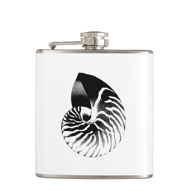 Petaca Cubierta de Nautilus - negro, gris y blanco (Anverso)