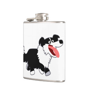 Petaca Cuidada Personalizado feliz borde collie Hip Flask