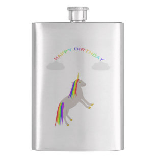 Petaca Cumpleaños de la fantasía Unicornio Arcoiris y nub