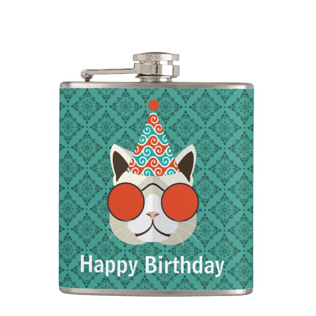 Petaca Cumpleaños feliz de Guay Cat (Anverso)