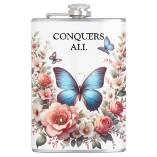 Petaca Cumpleaños Feliz Personalizado Floral Mariposa-962