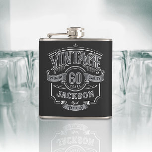 Petaca Cumpleaños personalizado vintage envejecido a la p