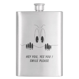 Petaca Curiosity Eyes Funny Flask Smile - Texto Personali