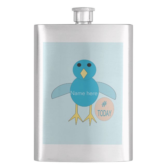 Petaca Cusom Blue Birday Boy Chick Flask (Anverso)