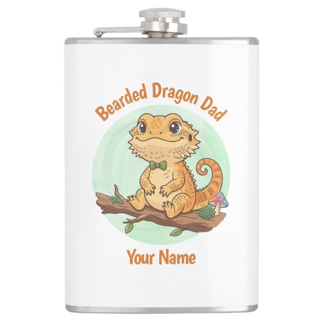 Petaca Custom Bearded Dragon Dad Flask (Anverso)