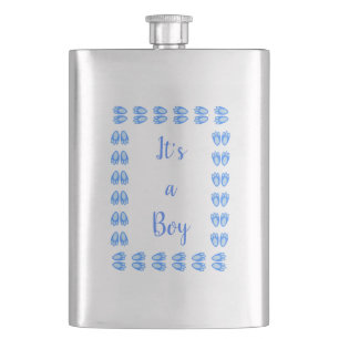 Petaca Cute Blue Baby Boy Bunny Pies de Pascua Personaliz