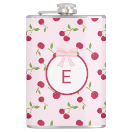 Petaca Cute Cherry Coquette Pink Custom Monogram