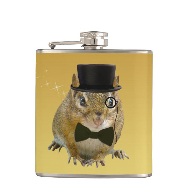 Petaca Cute Chipmunk Fiesta de Nochevieja (Anverso)