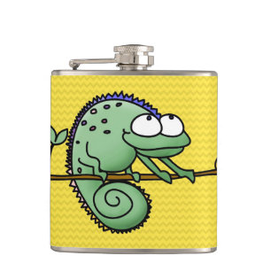 Petaca Cute divertido camaleón dibujo lagarto verde