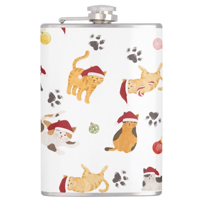 Petaca Cute Holiday Cat Pattern (Anverso)