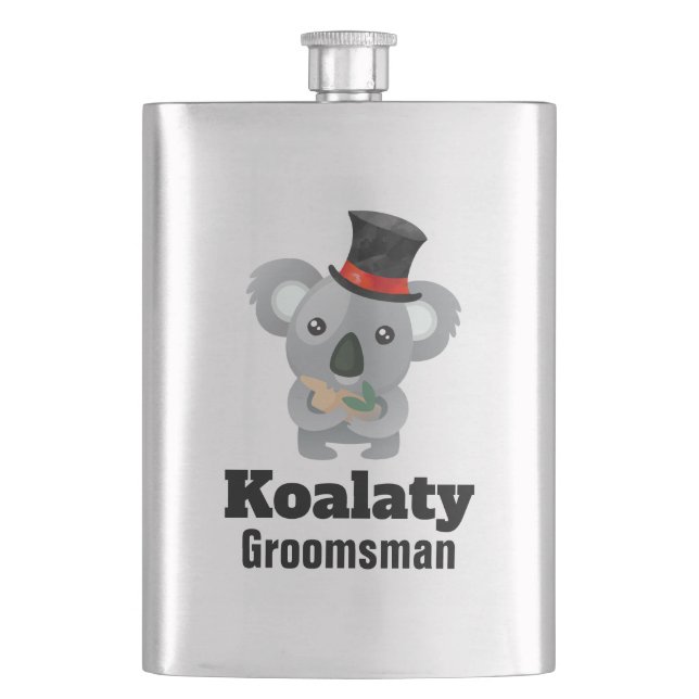 Petaca Cute Koala Pun Koalaty Groomsman (Anverso)