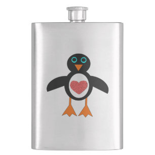 Petaca Cute Love Heart Penguin Penguin Flask