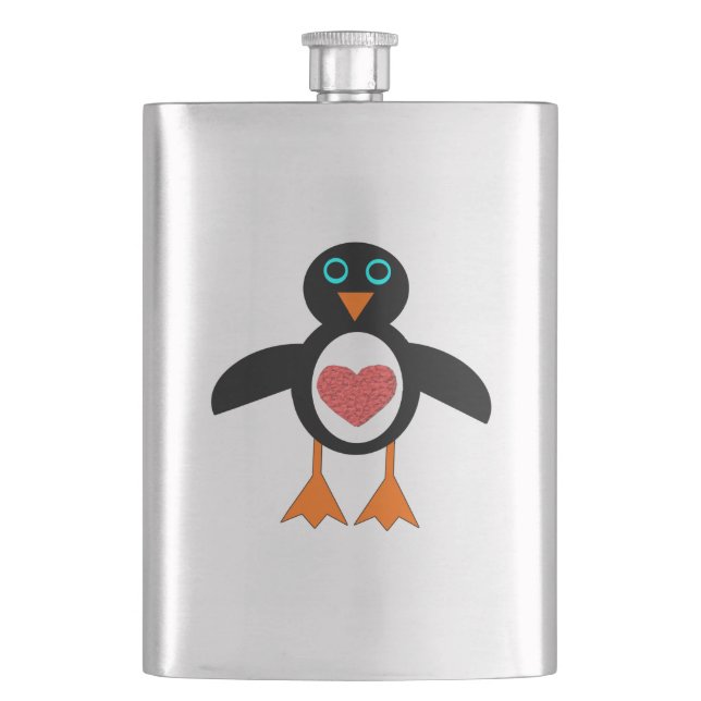 Petaca Cute Love Heart Penguin Penguin Flask (Anverso)