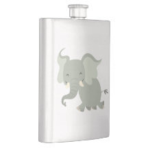 Cute Merry Personalizado Elephant Classic Flask