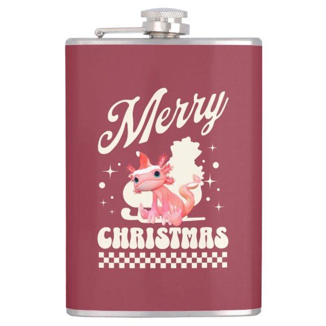 Petaca Cute Navidad Axolotl Feliz Navidad (Anverso)