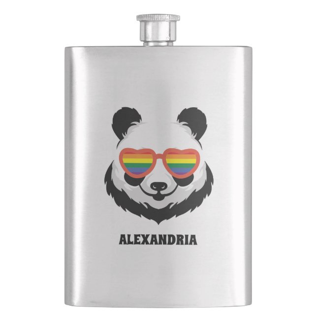 Petaca Cute Panda Bear | Arcoiris | Carácter LGBTQ (Anverso)