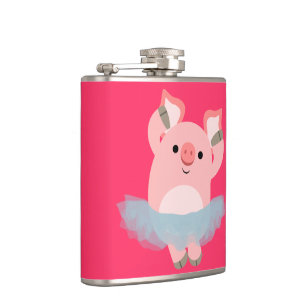 Petaca Cute Personalizado Ballerina Cerdo Hip Flask