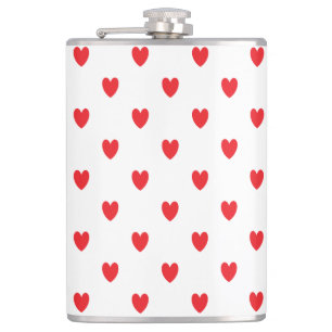 Petaca Cute Red Doodle Hearts White Classy Elegant 2022