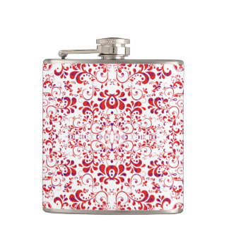 Petaca Cute red white floral pattern