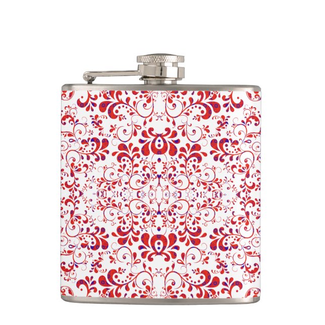 Petaca Cute red white floral pattern (Anverso)