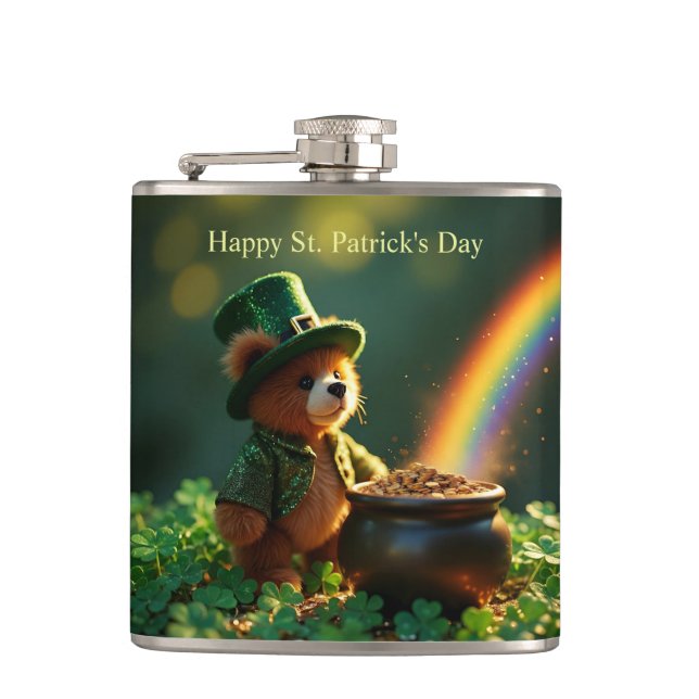 Petaca Cute St. Patrick’s Day Teddy Bear (Anverso)