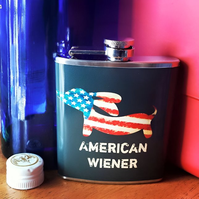 Petaca Dachshund Flask (American Wiener flask for wiener dog dads)