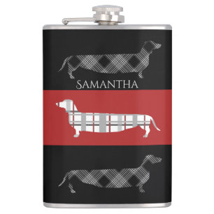 Petaca Dachshunds colocados a rayas personalizadas