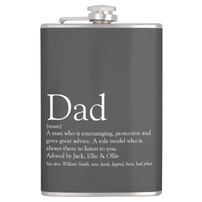Petaca Dad Definición Decir Divertido Moderno (Anverso)