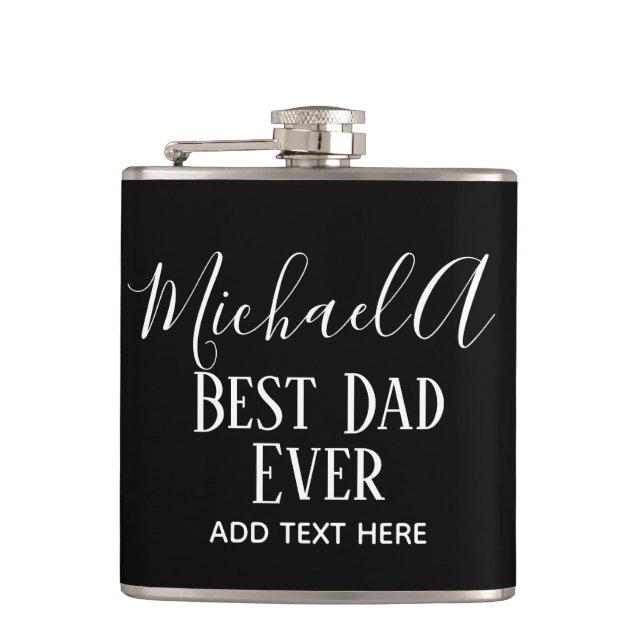 Petaca DAD Gift Personalizado Clásico Blanco Negro (Anverso)