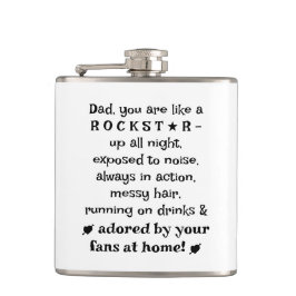 Petaca Dad Rockstar 6oz Flask, Birthday Gift From Baby,  