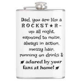 Petaca Dad Rockstar 8oz Flask, Birthday Gift From Kids,  